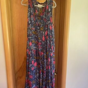 Maeve Floral Maxi Dress - Blue and Pink
